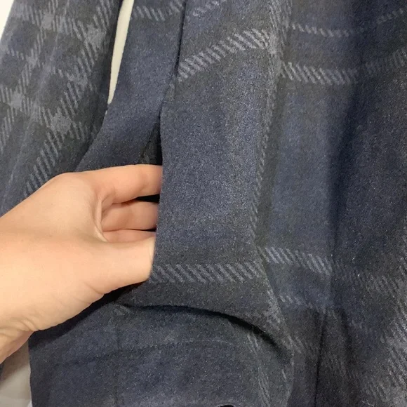 BANANA REPUBLIC WOMENS SHORT PLAID JACKET NAVY BLUE DARK GREY SMALL - Picture 4 of 8